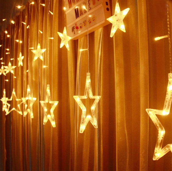LED gardin med stjerner